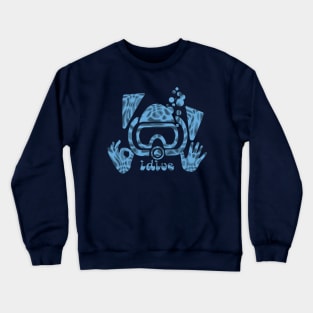 iDive OK DIve Buddy Scuba Diving Original Dive Art Diver Classic Blues Crewneck Sweatshirt